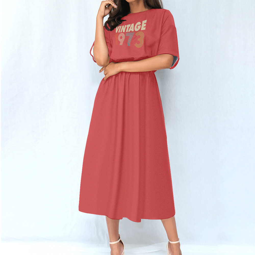Limited 1973 Birthday Women's Elastic Waist Dress