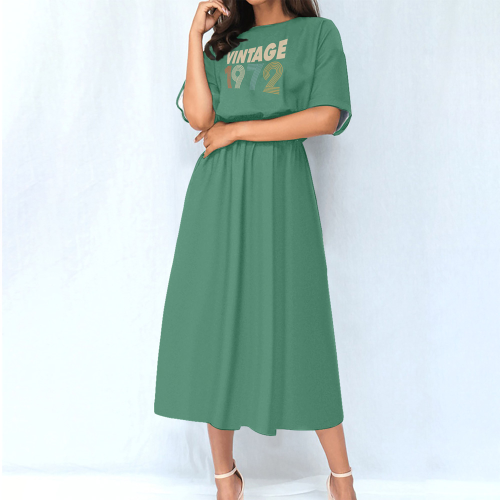 Limited 1972 Birthday Women's Elastic Waist Dress