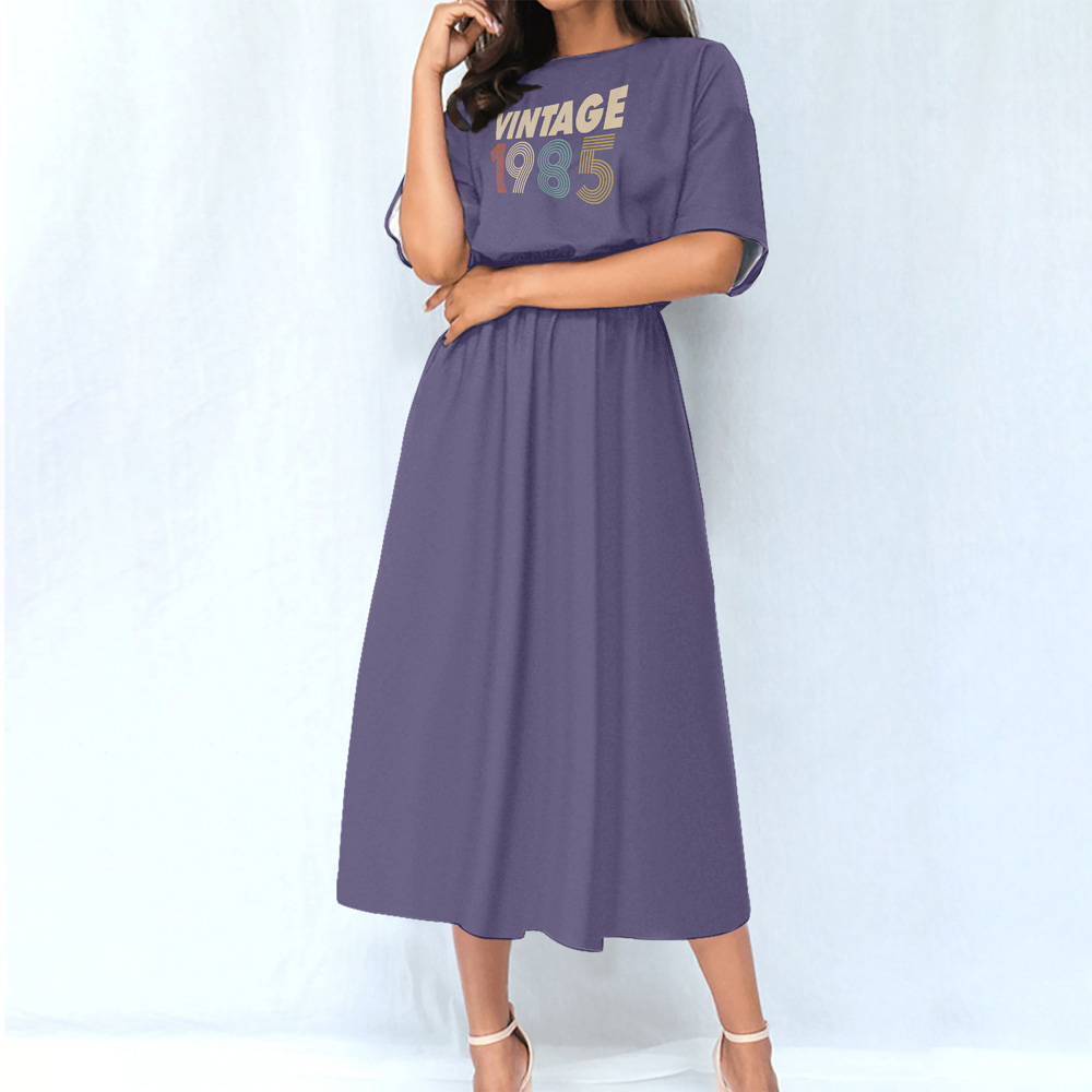 Limited 1985 Birthday Women's Elastic Waist Dress