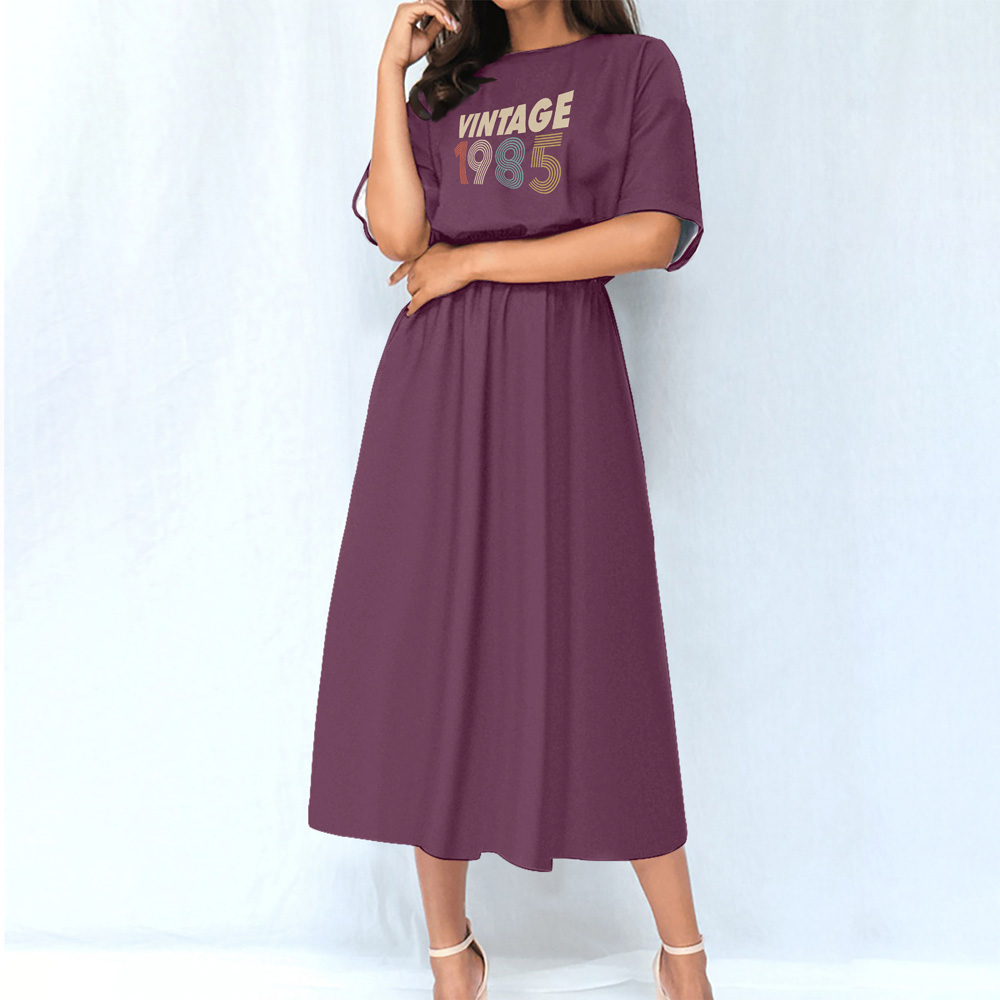 Limited 1985 Birthday Women's Elastic Waist Dress