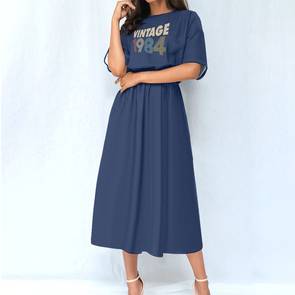 Limited 1984 Birthday Women's Elastic Waist Dress