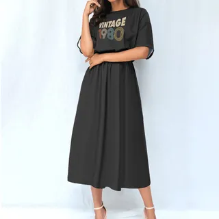 Limited 1980 Birthday Women's Elastic Waist Dress