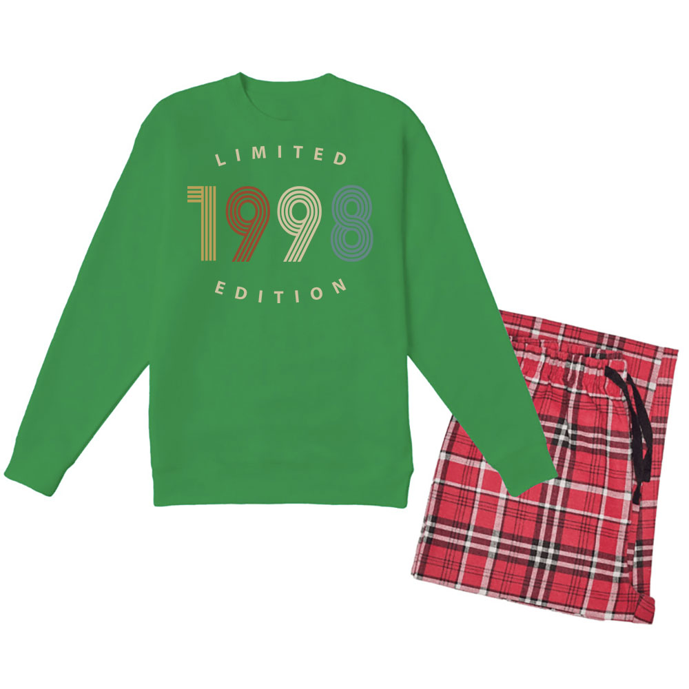 Limited 1998 Birthday Women's Crewneck Sweatshirt and Flannel Pants Set