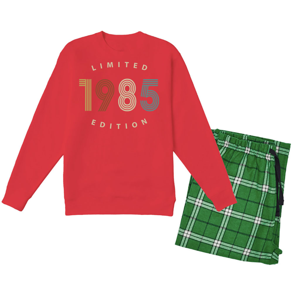 Limited 1985 Birthday Women's Crewneck Sweatshirt and Flannel Pants Set