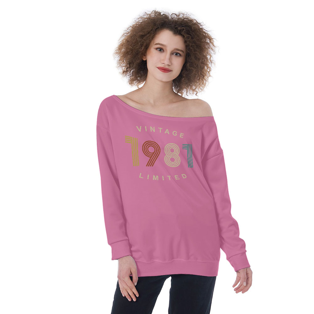 Limited Vintage 1981 Women's Off-Shoulder Sweatshirt