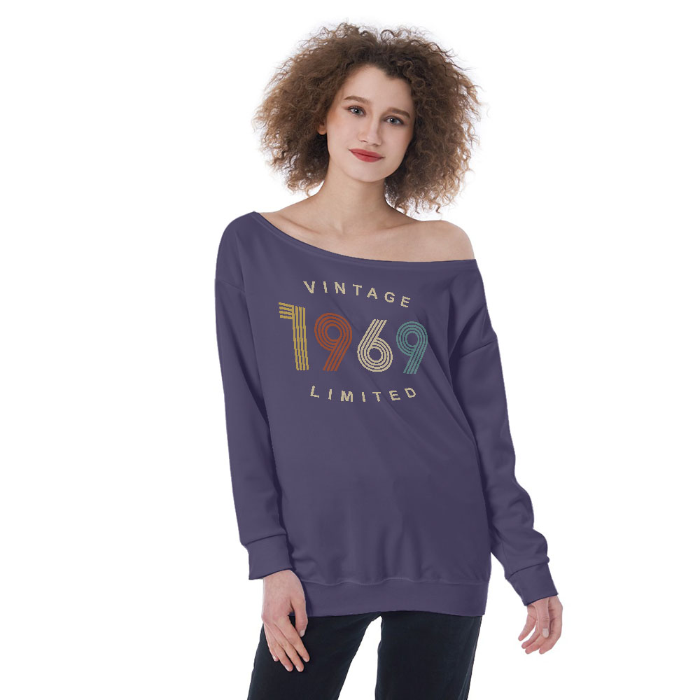 Limited Vintage 1969 Women's Off-Shoulder Sweatshirt