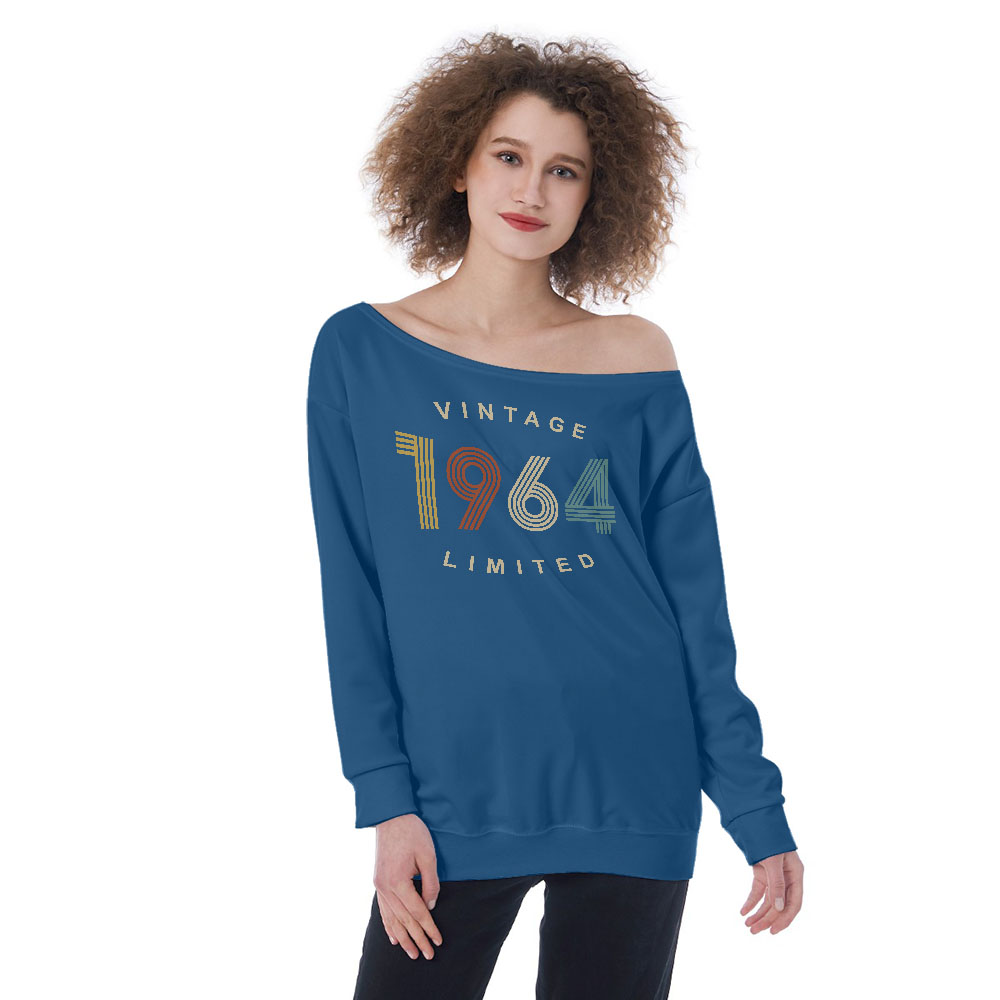 Limited Vintage 1964 Women's Off-Shoulder Sweatshirt
