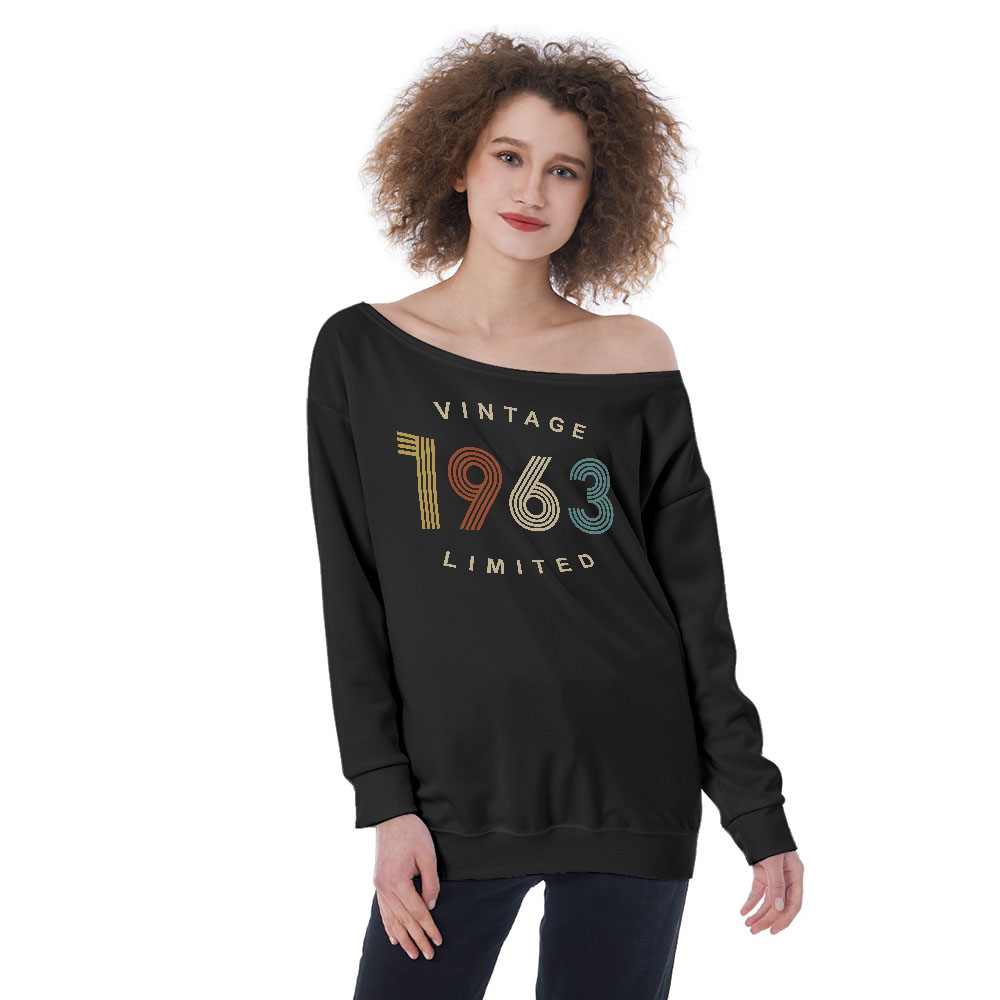 Limited Vintage 1963 Women's Off-Shoulder Sweatshirt