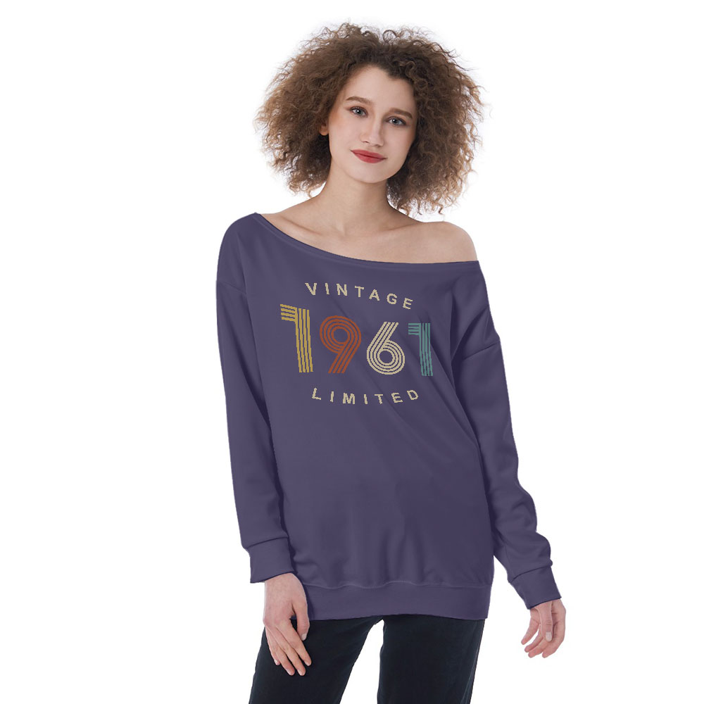 Limited Vintage 1961 Women's Off-Shoulder Sweatshirt