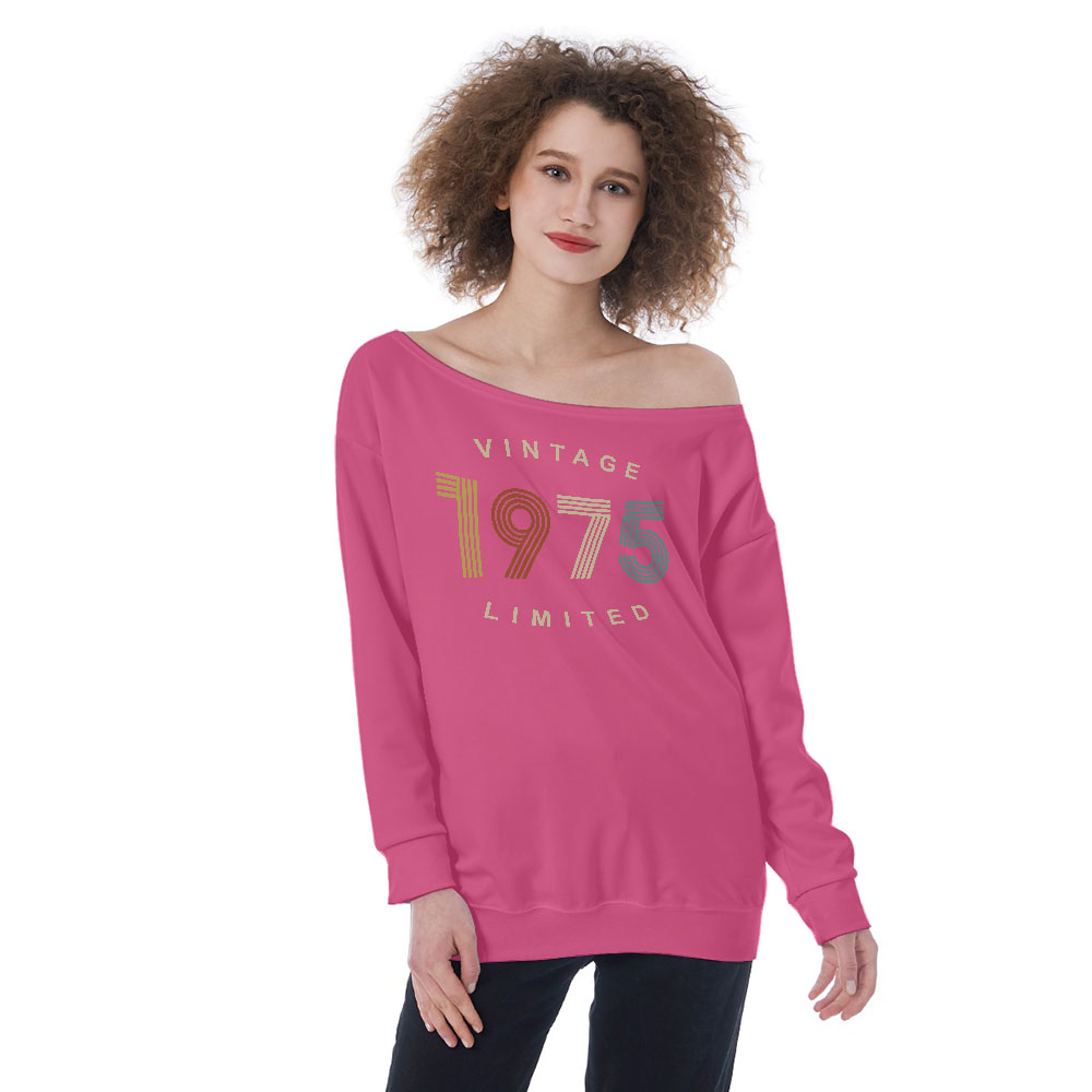 Limited Vintage 1975 Women's Off-Shoulder Sweatshirt