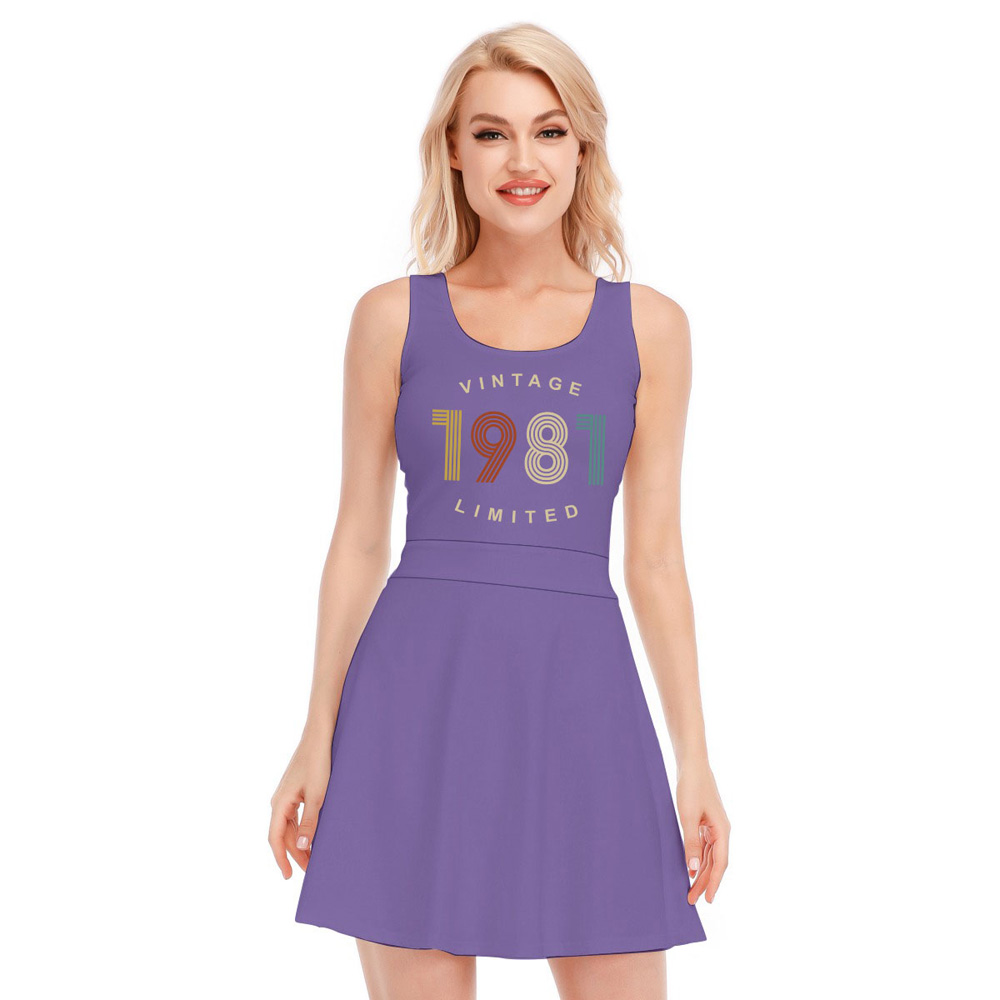 Limited Vintage 1981 Birthday Women's Waistless Dress