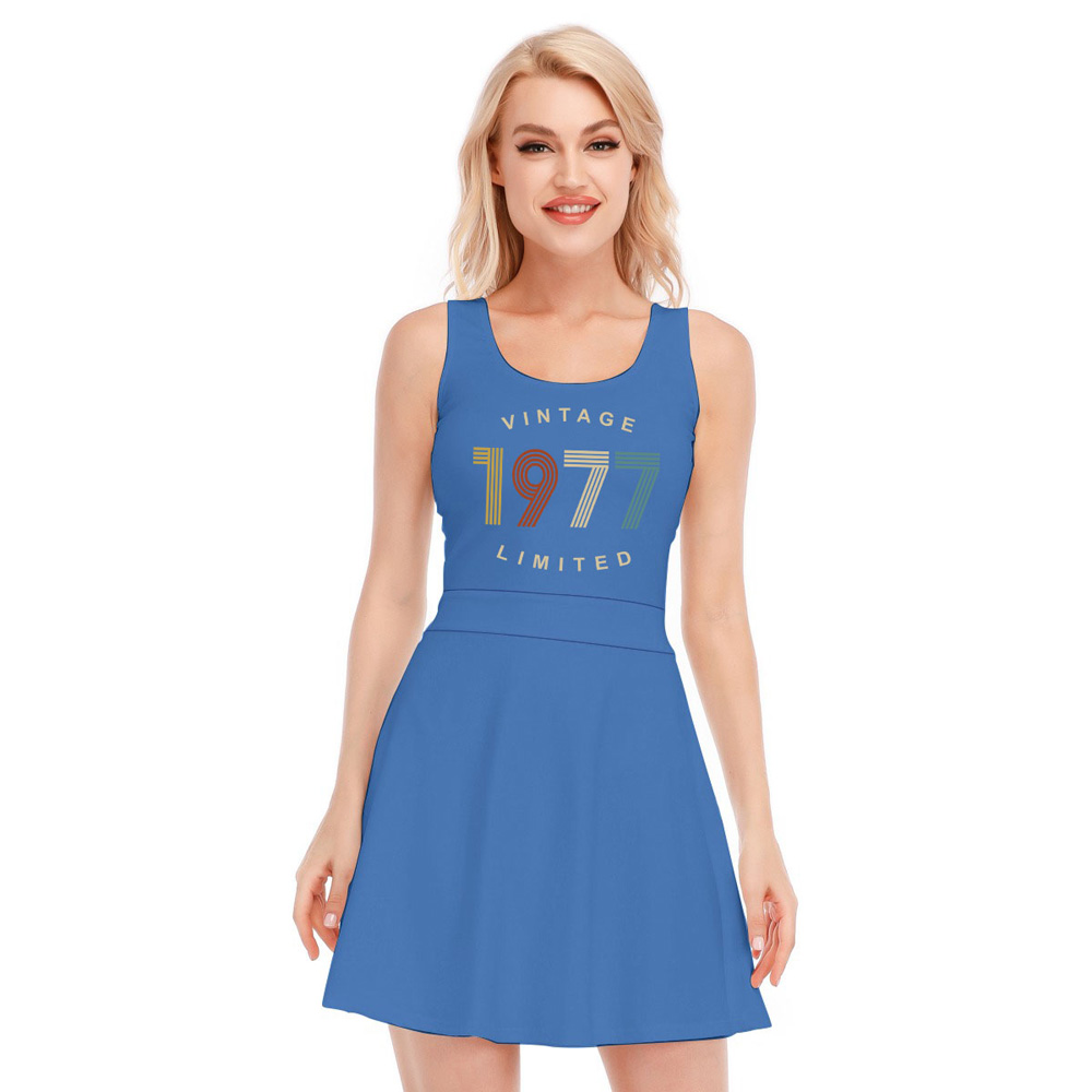 Limited Vintage 1977 Birthday Women's Waistless Dress