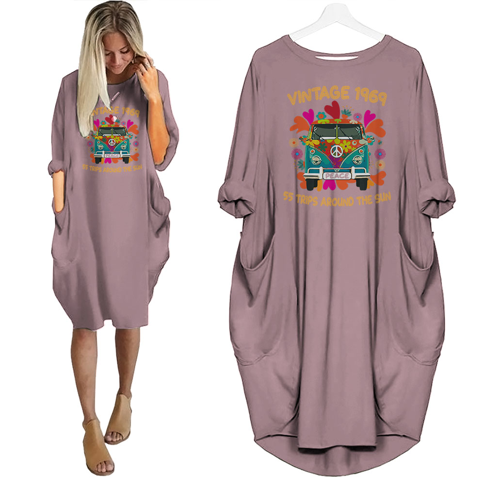 Vintage 1969 Around The Sun Birthday Pocket Dress