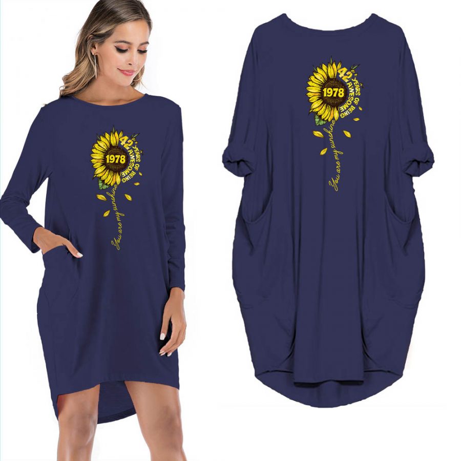 1978 42 Years Of Being Awesome You Are My Sunshine Vintage Pocket Dress