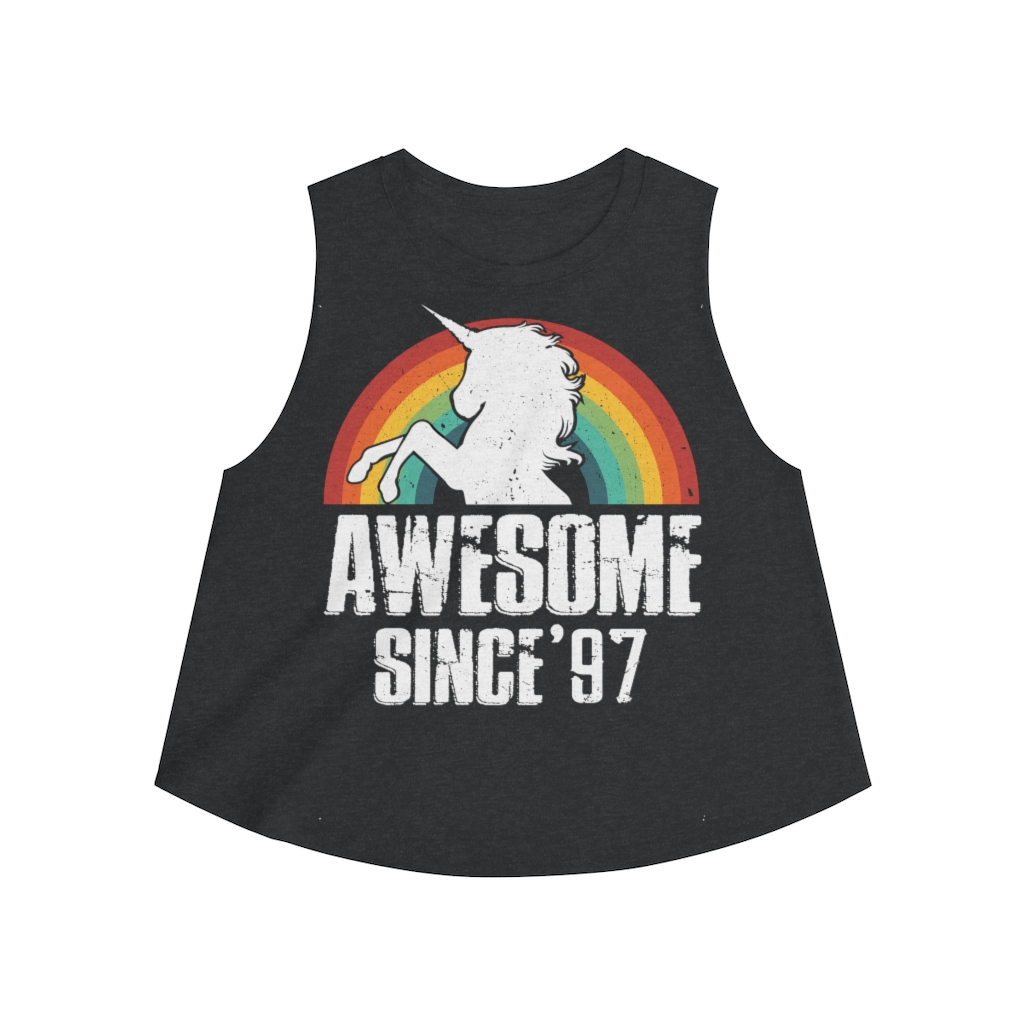 23rd Birthday Gift Ideas For Girls| 23rd Unicorn Birthday Shirts Awesome Since 1997 - Women's Crop top