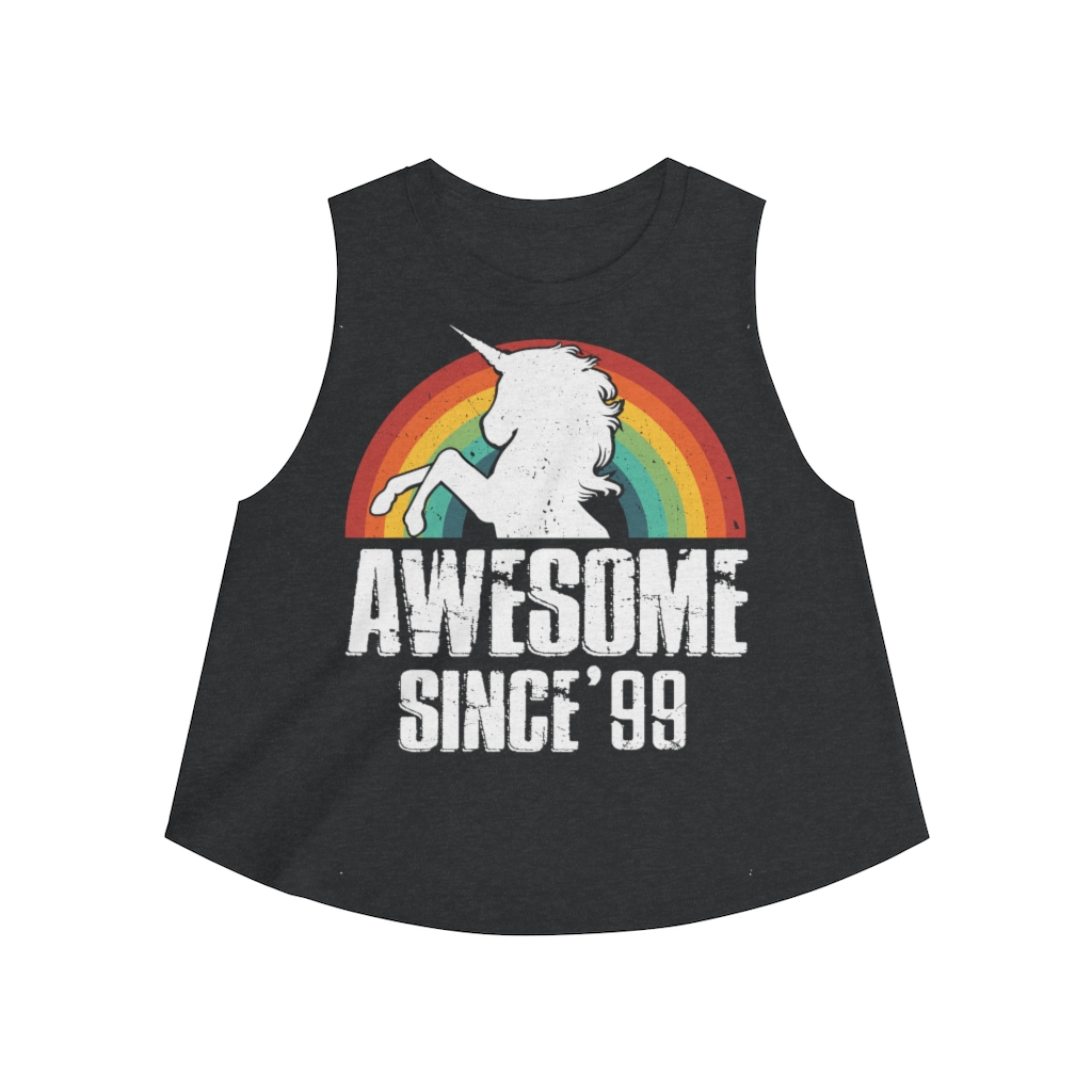 21st Birthday Gift Ideas For Girls| 21st Unicorn Birthday Shirts Awesome Since 1999 - Women's Crop top
