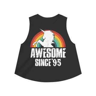 25th Birthday Gift Ideas For Girls| 25th Unicorn Birthday Shirts Awesome Since 1995 - Women's Crop top – alternate
