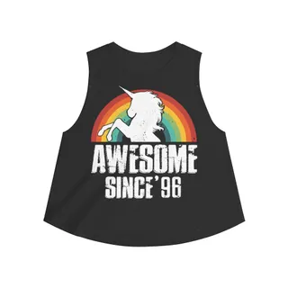 24th Birthday Gift Ideas For Girls| 24th Unicorn Birthday Shirts Awesome Since 1996 - Women's Crop top – alternate