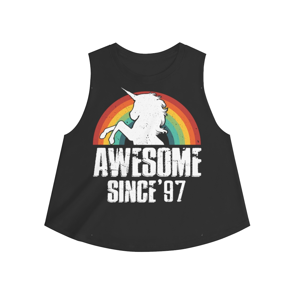 23rd Birthday Gift Ideas For Girls| 23rd Unicorn Birthday Shirts Awesome Since 1997 - Women's Crop top