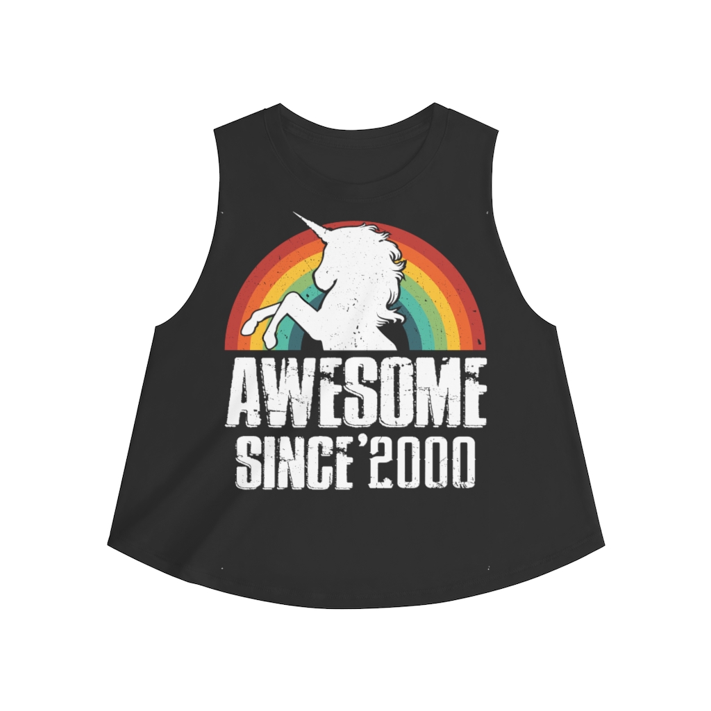 20th Birthday Gift Ideas For Girls| 20th Unicorn Birthday Shirts Awesome Since 2000 - Women's Crop top - alternate