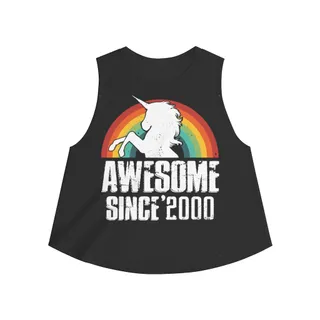 20th Birthday Gift Ideas For Girls| 20th Unicorn Birthday Shirts Awesome Since 2000 - Women's Crop top – alternate
