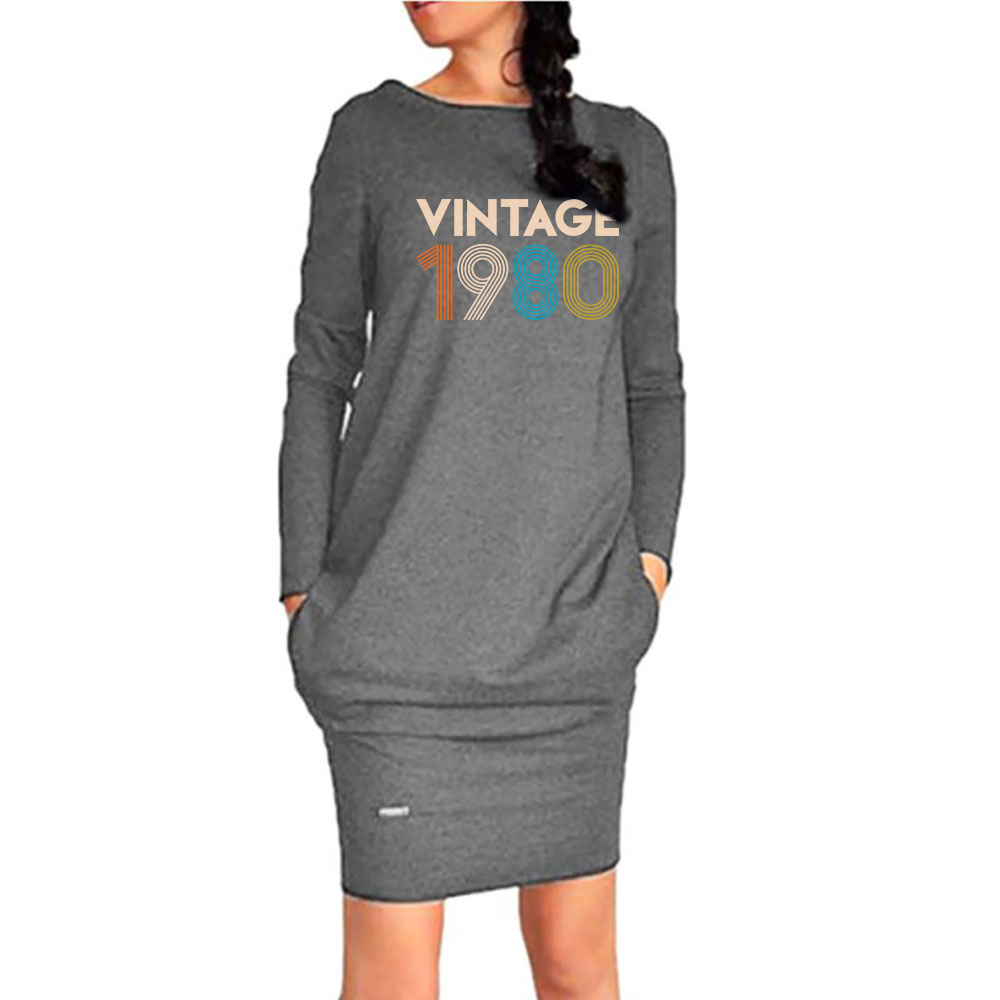 40th Birthday Shirt Gift Ideas for Women Vintage 1980 Pocket Dress