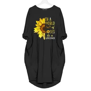 In A World Full Of Rose Be A Sunflower Pocket Dress