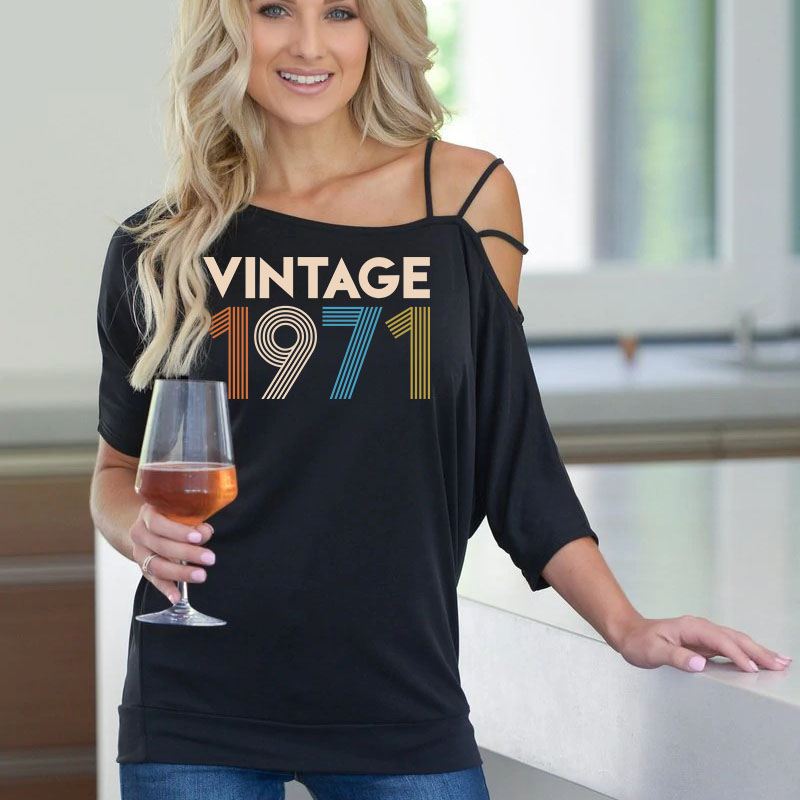 Birthday Outfits Vintage 1971 New Off Shoulder Shirt