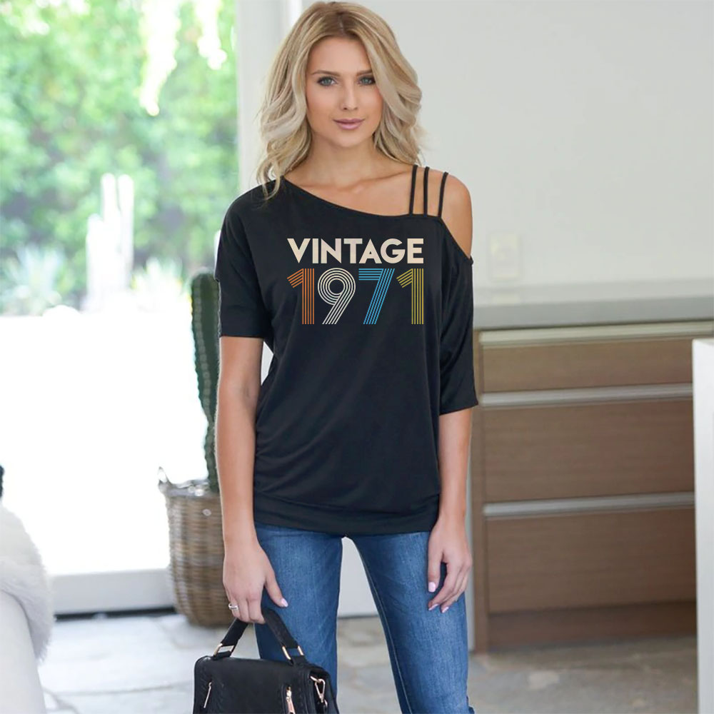 Birthday Outfits Vintage 1971 New Off Shoulder Shirt