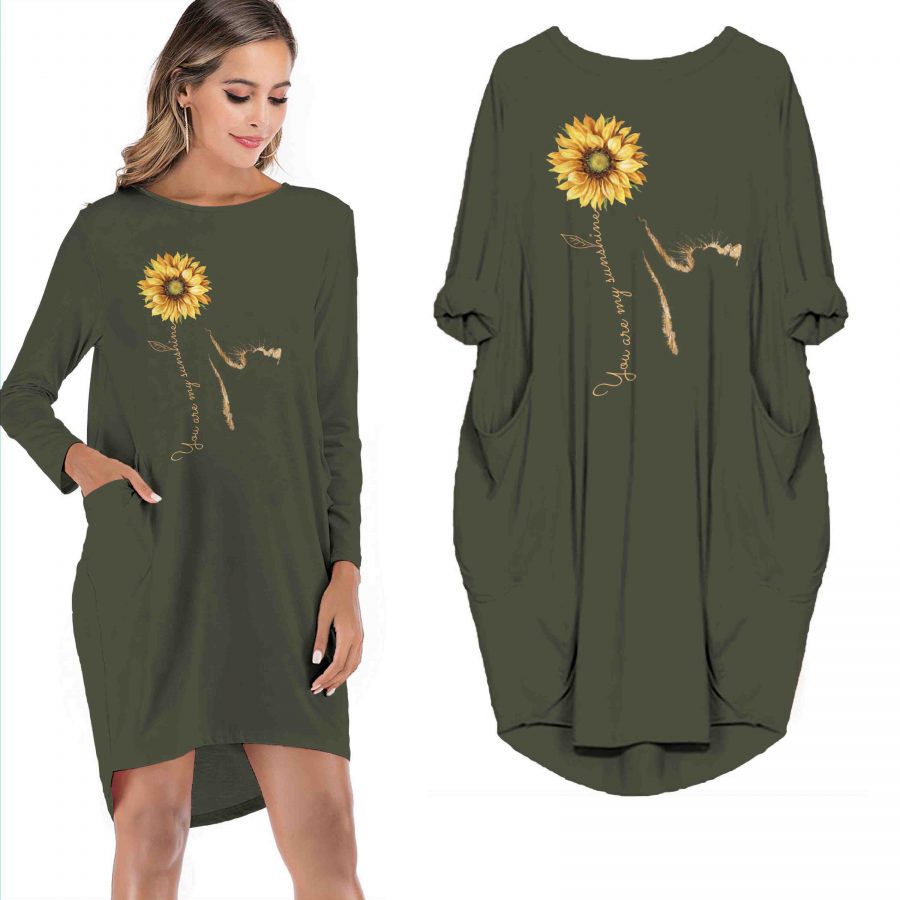 Cat You Are My Sunshine Limited Edition Pocket Dress Sunflower T-shirt