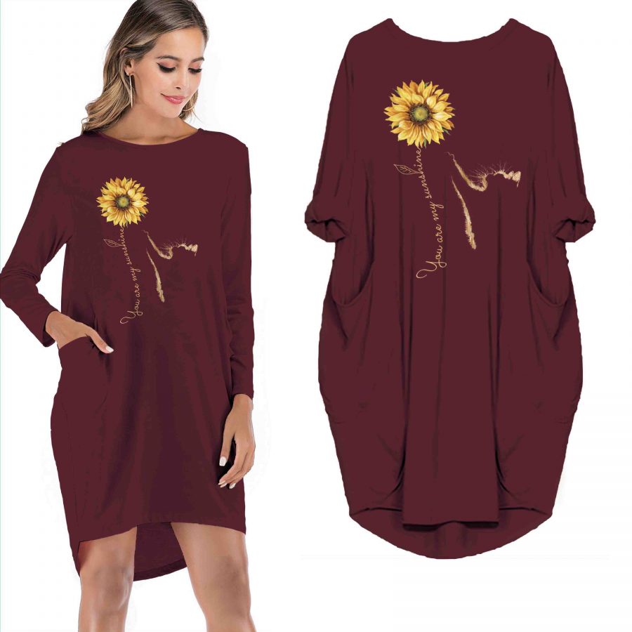Cat You Are My Sunshine Limited Edition Pocket Dress Sunflower T-shirt