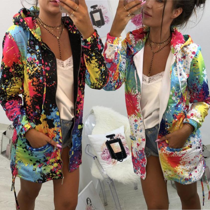 Fashion Tie dyeing Print Coats for Women