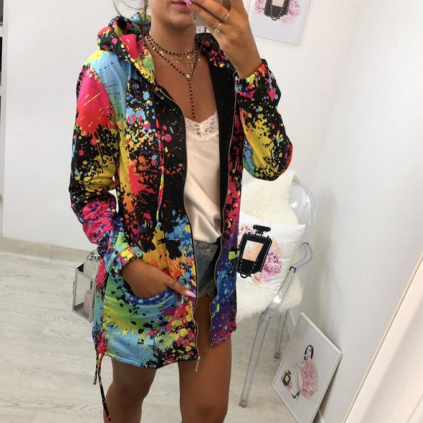 Fashion Tie dyeing Print Coats for Women - alternate