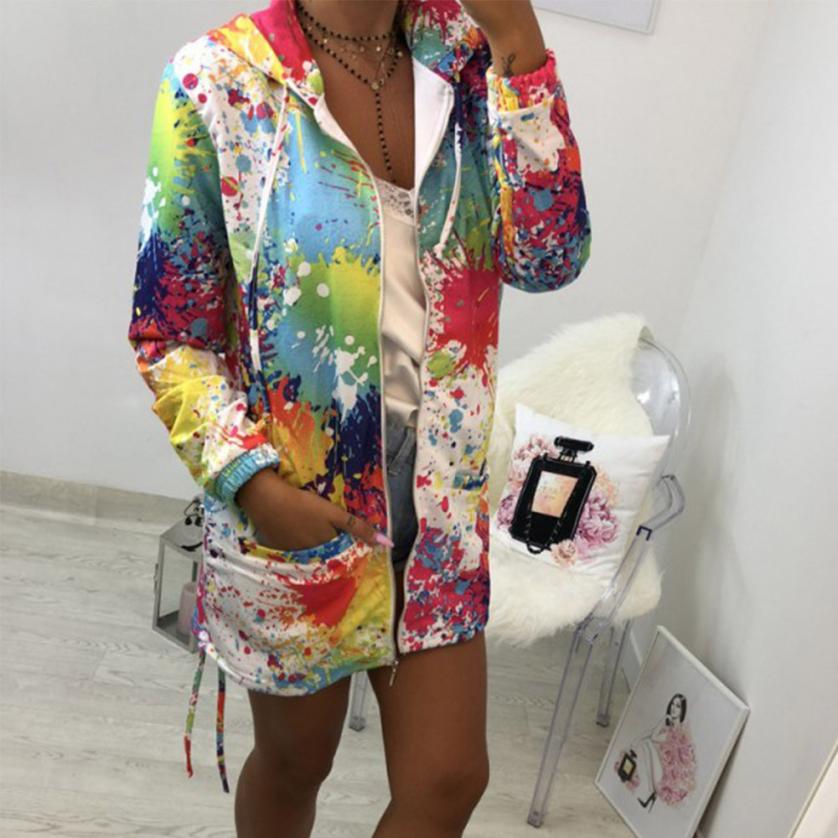 Fashion Tie dyeing Print Coats for Women