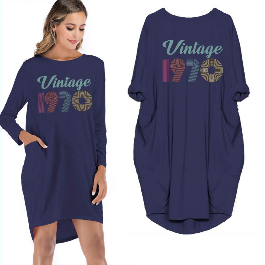 50th Birthday Outfits New Vintage 1970 Limited Edition Pocket Dress