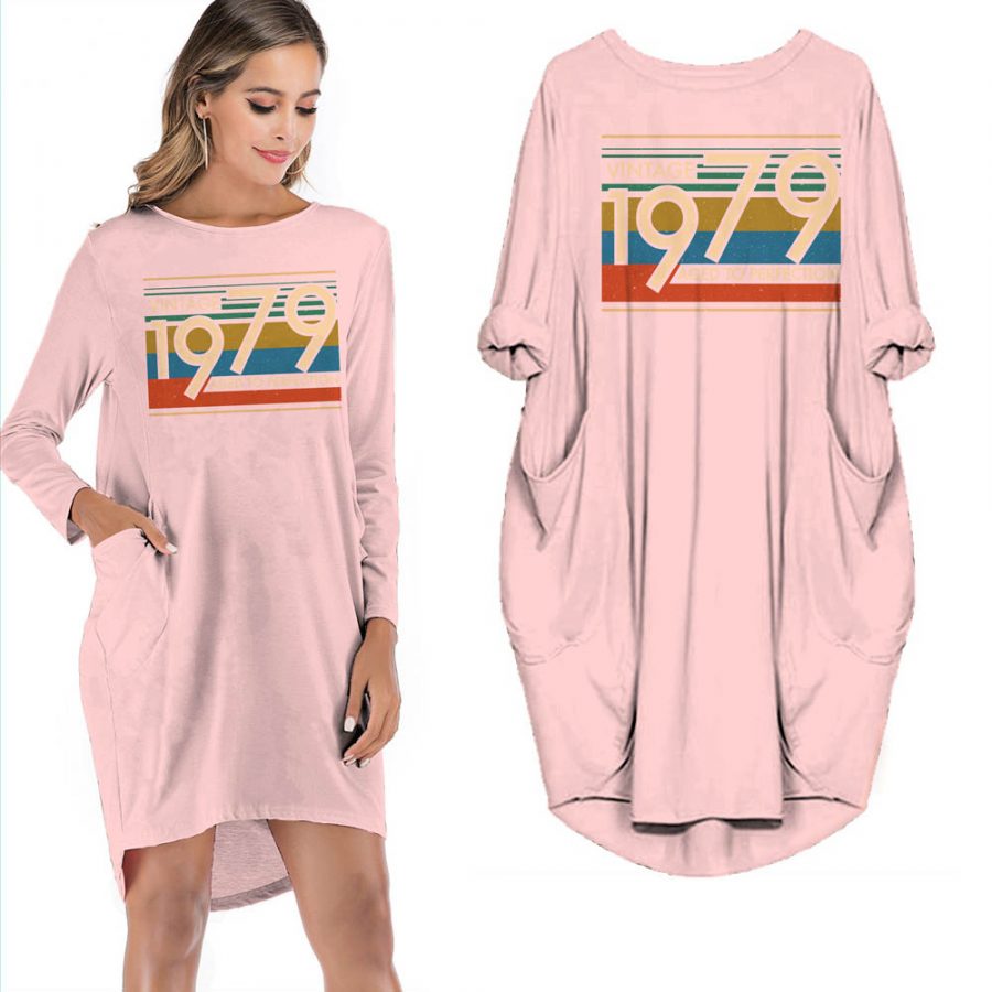 VINTAGE 1979 AGED TO PERFECTION POCKET DRESS