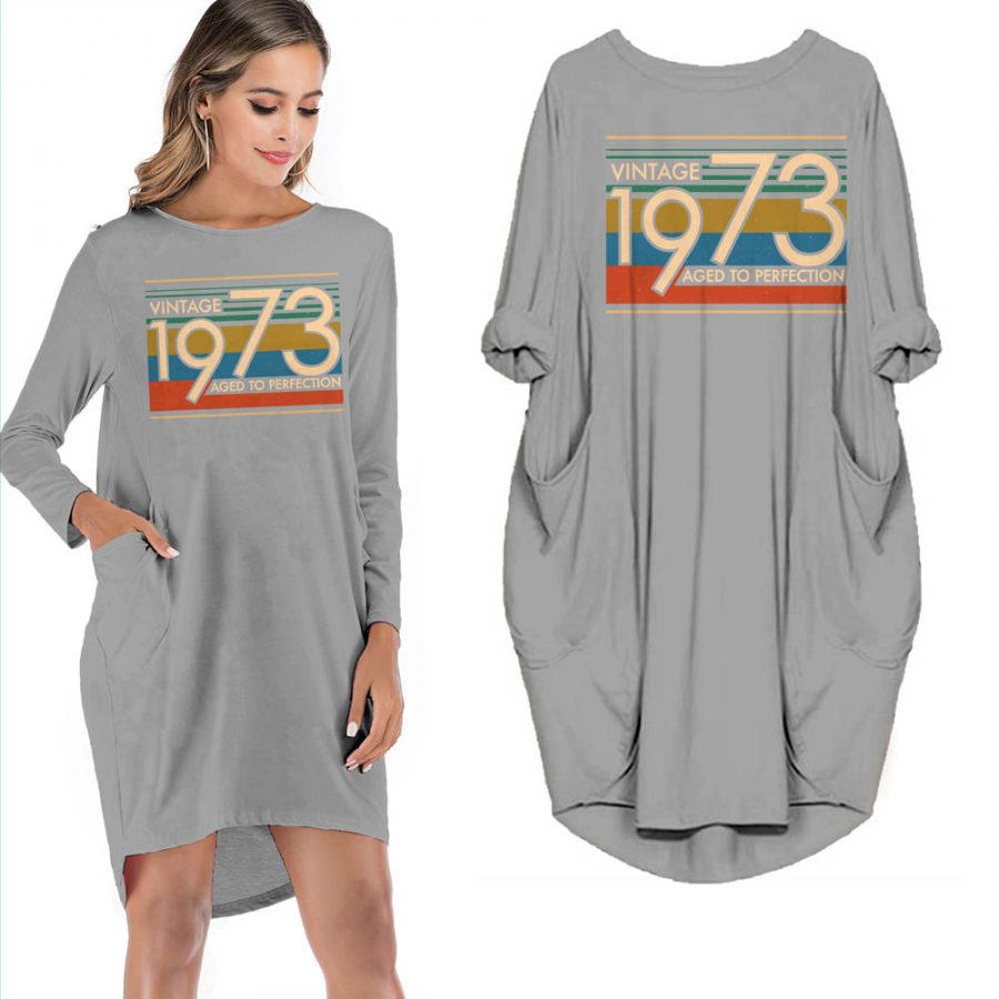 Birthday Outfits Vintage 1973 Aged To Perfection Pocket Dress