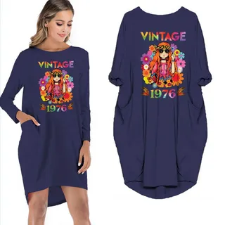 Birthday Outfits Lady Vintage 1976 Limited Edition Pocket Dress – alternate