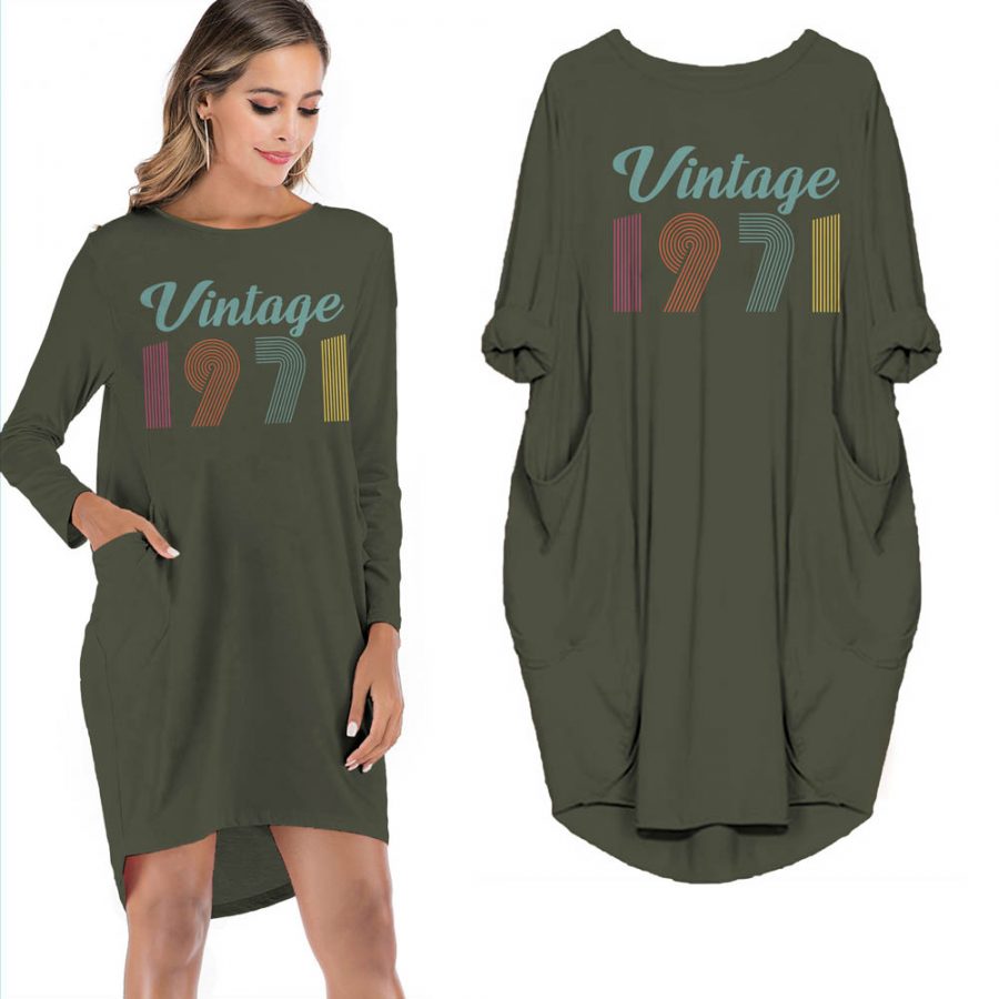 Birthday Outfits New Vintage 1971 Limited Edition Pocket Dress