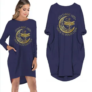 Birthday Outfits Dragonfly Vintage 1972 Limited Edition Pocket Dress – alternate