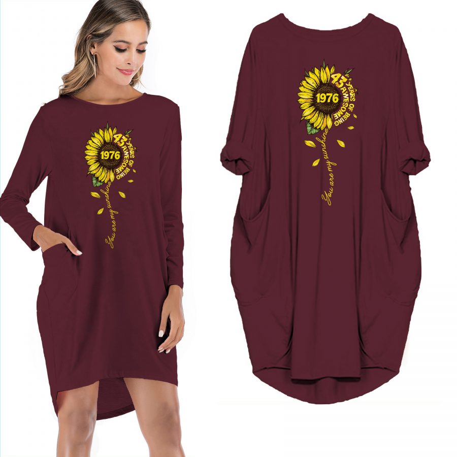 Birthday Outfits You Are My Sunshine Vintage 1976 Limited Edition Pocket Dress