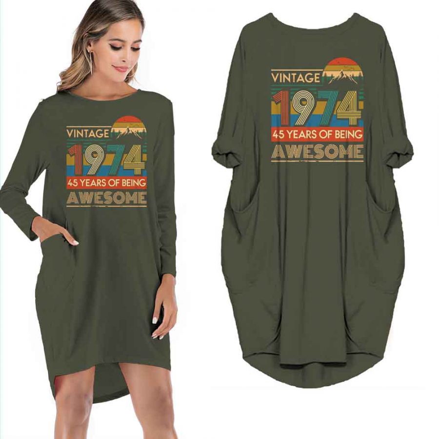 Birthday Outfits Vintage 1974 Pocket Dress