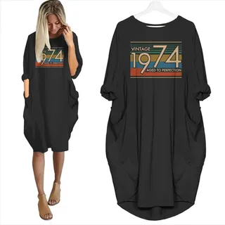 Birthday Outfits Vintage 1974 Aged To Perfection Pocket Dress