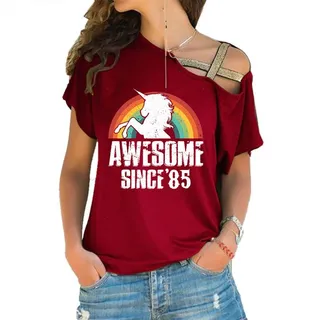 Awesome Since 1985 Limited Edition Off Shoulder Shirt – alternate