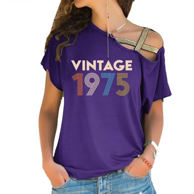 Birthday Shirts Vintage 1975 Limited Edition Off Shoulder Shirt