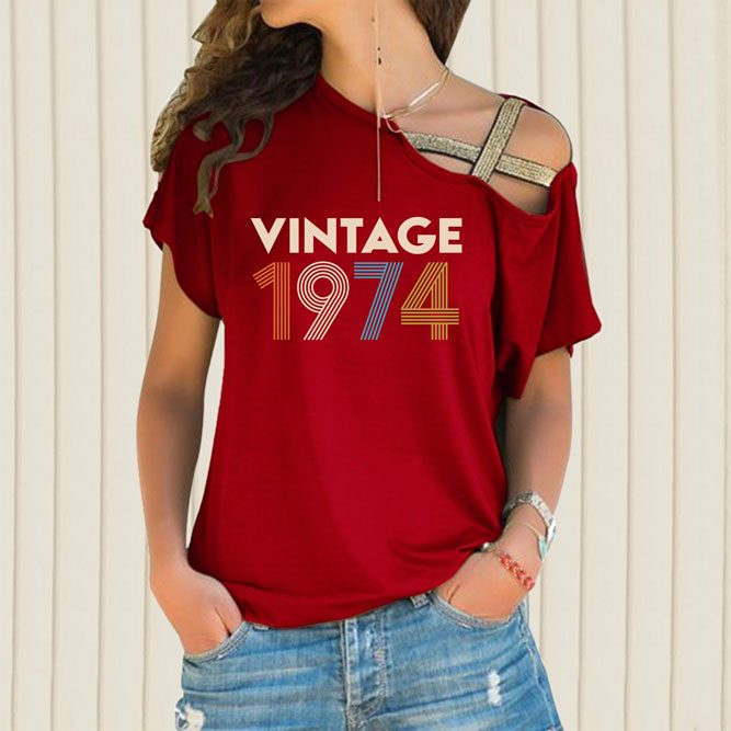 Birthday Shirts Vintage 1974 Limited Edition Off Shoulder Shirt