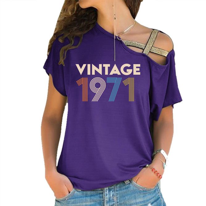 Birthday Outfits Vintage 1971 Limited Edition Off Shoulder Shirt
