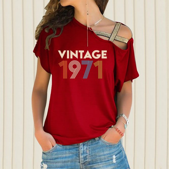 Birthday Outfits Vintage 1971 Limited Edition Off Shoulder Shirt