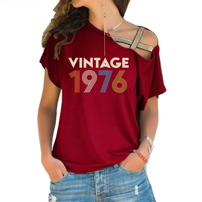 Birthday Shirts Vintage 1976 Limited Edition Off Shoulder Shirt