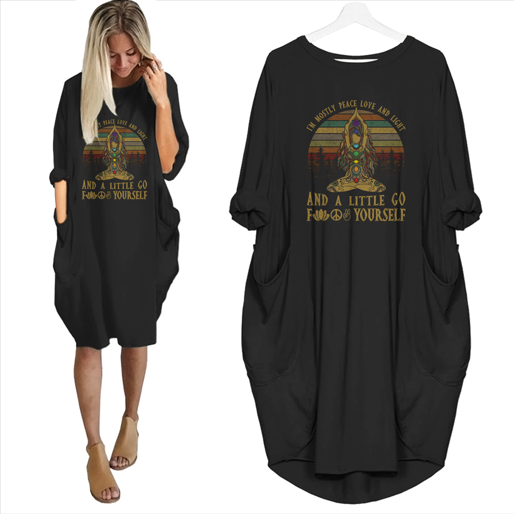I'm Mostly Peace Love And Light Limited Edition Pocket Dress Hippie Clothes